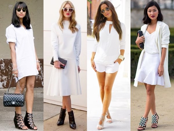 White on White Fashion Looks for Daytime and Cocktail