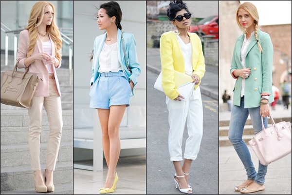 pastel color smart casual attire