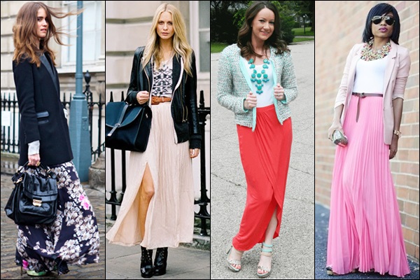 maxi skirt with blazer outfits