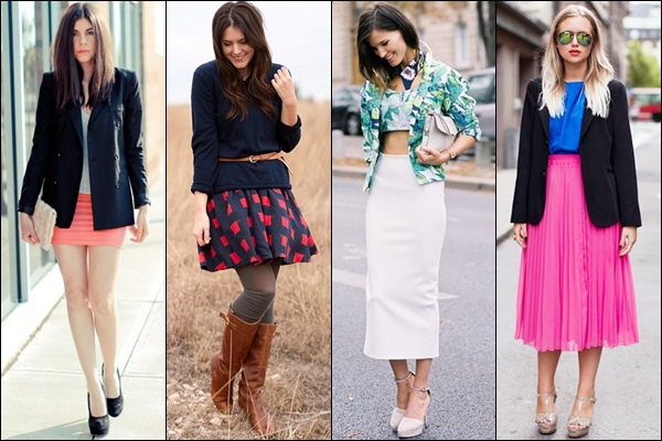casual blazer with skirt