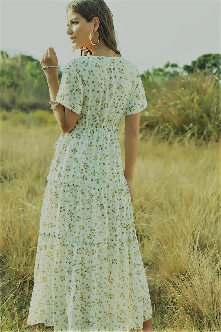 2020 Summer Beach Holiday Dress Women Casual Floral Print & Beautiful