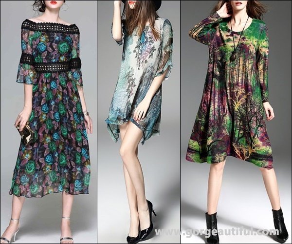 Viva Vena Multicolor Floral print A-line Off Shoulder Casual Midi Dress