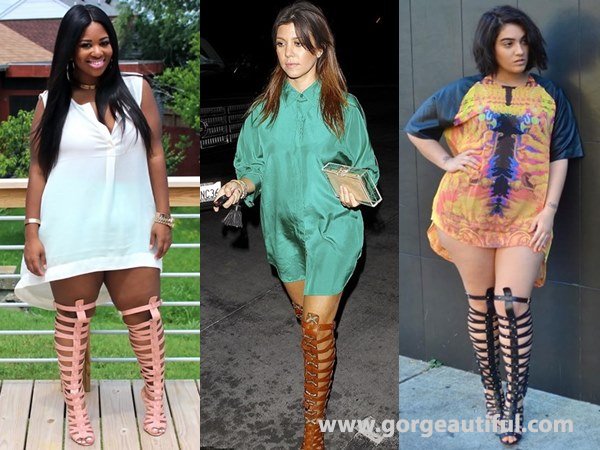 Knee-high Gladiator Sandals for Plus Size Women
