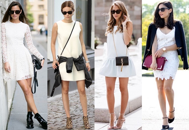 White Dress with Black Element