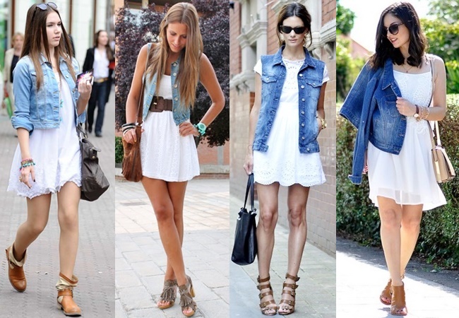 White Dress with Denim