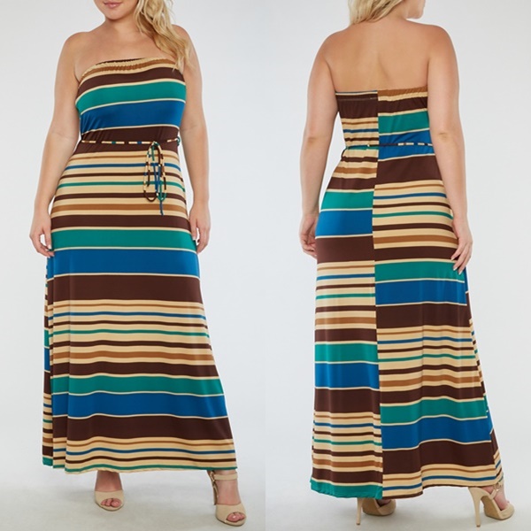 rainbow plus size dress