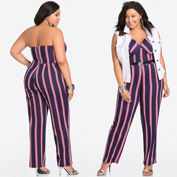 Americana Stripe Strapless Jumpsuit