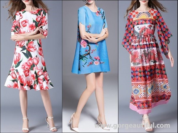 Multicolor Flounce Casual Floral-print Dress